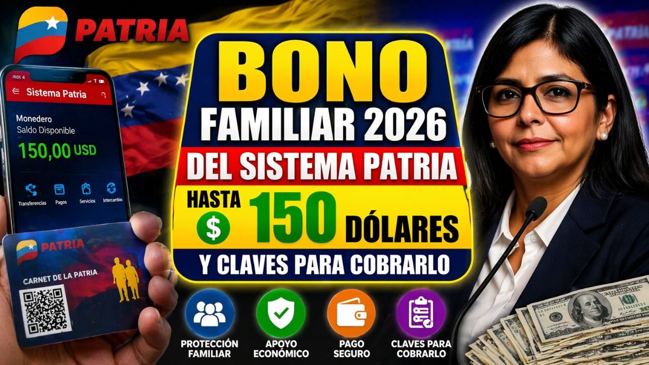 Bono Familiar 2026 del Sistema Patria: hasta 150 dólares y claves para cobrarlo