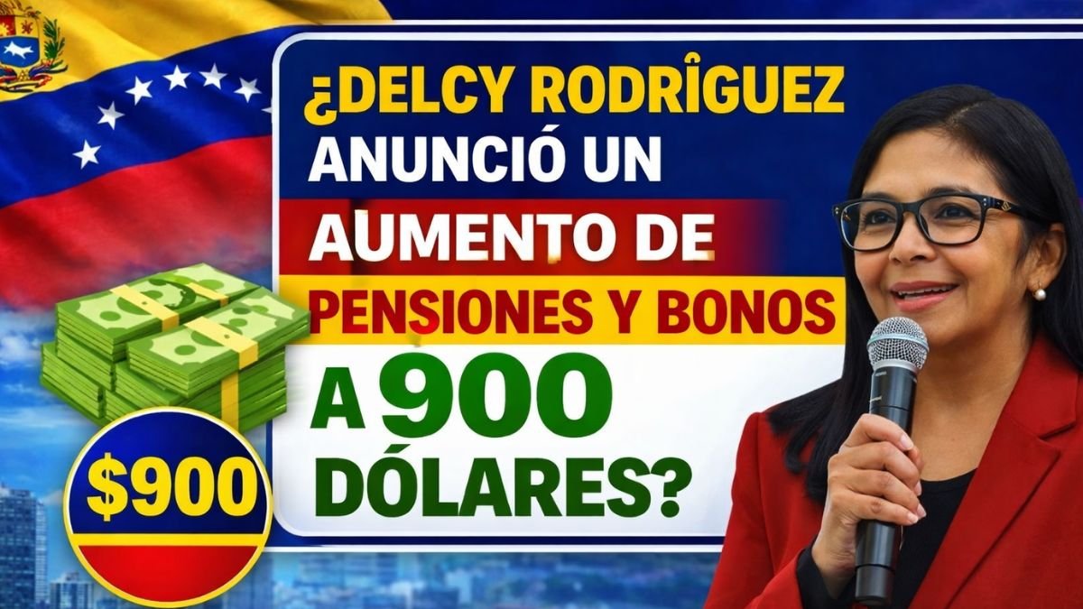 ¿Delcy Rodríguez anunció un aumento de pensiones y bonos a 900 dólares?